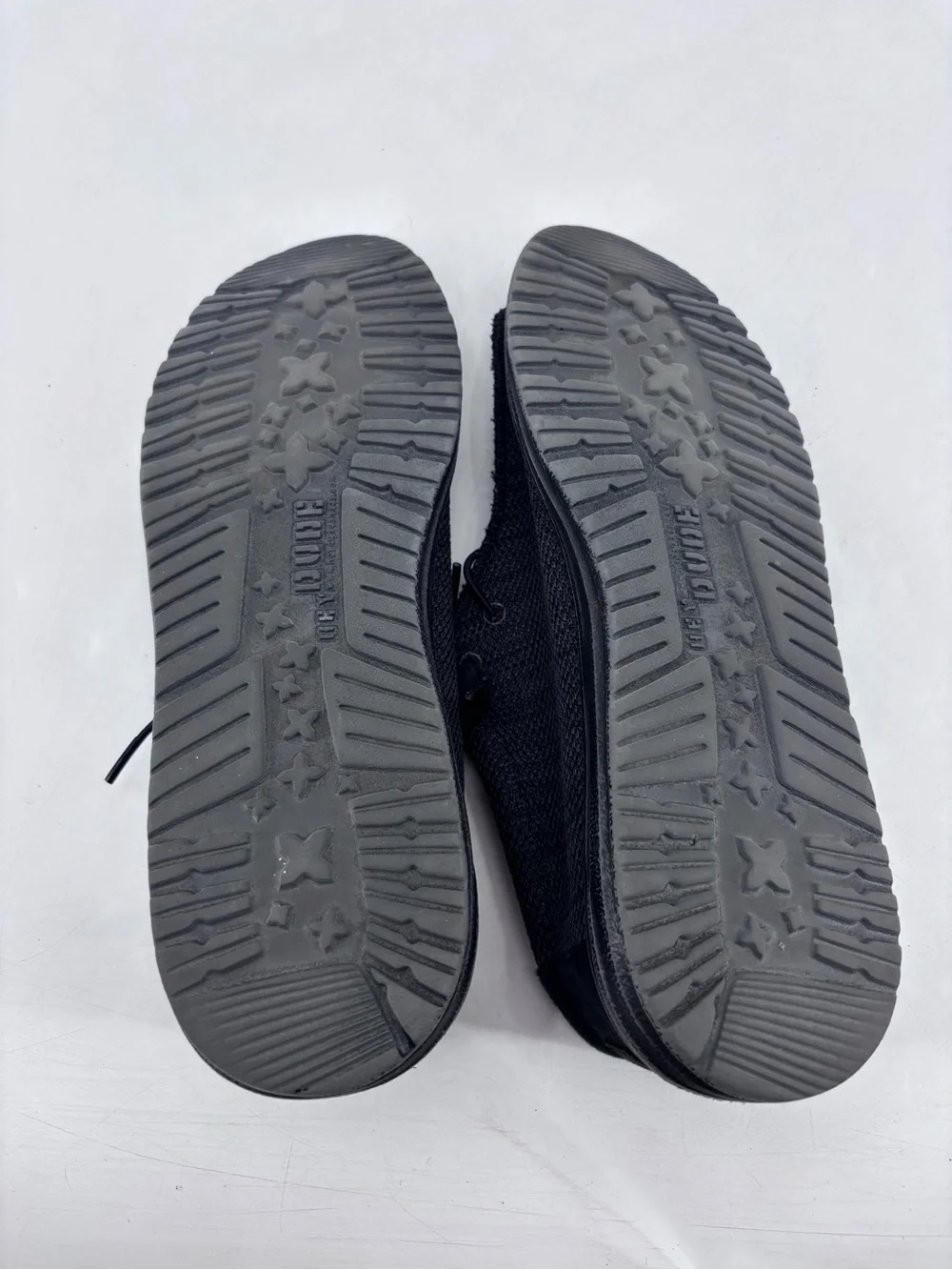 Hey Dude Wally Stretch Mesh Sox Jet Black Plaid Slip On Chukka Loafers Size 13